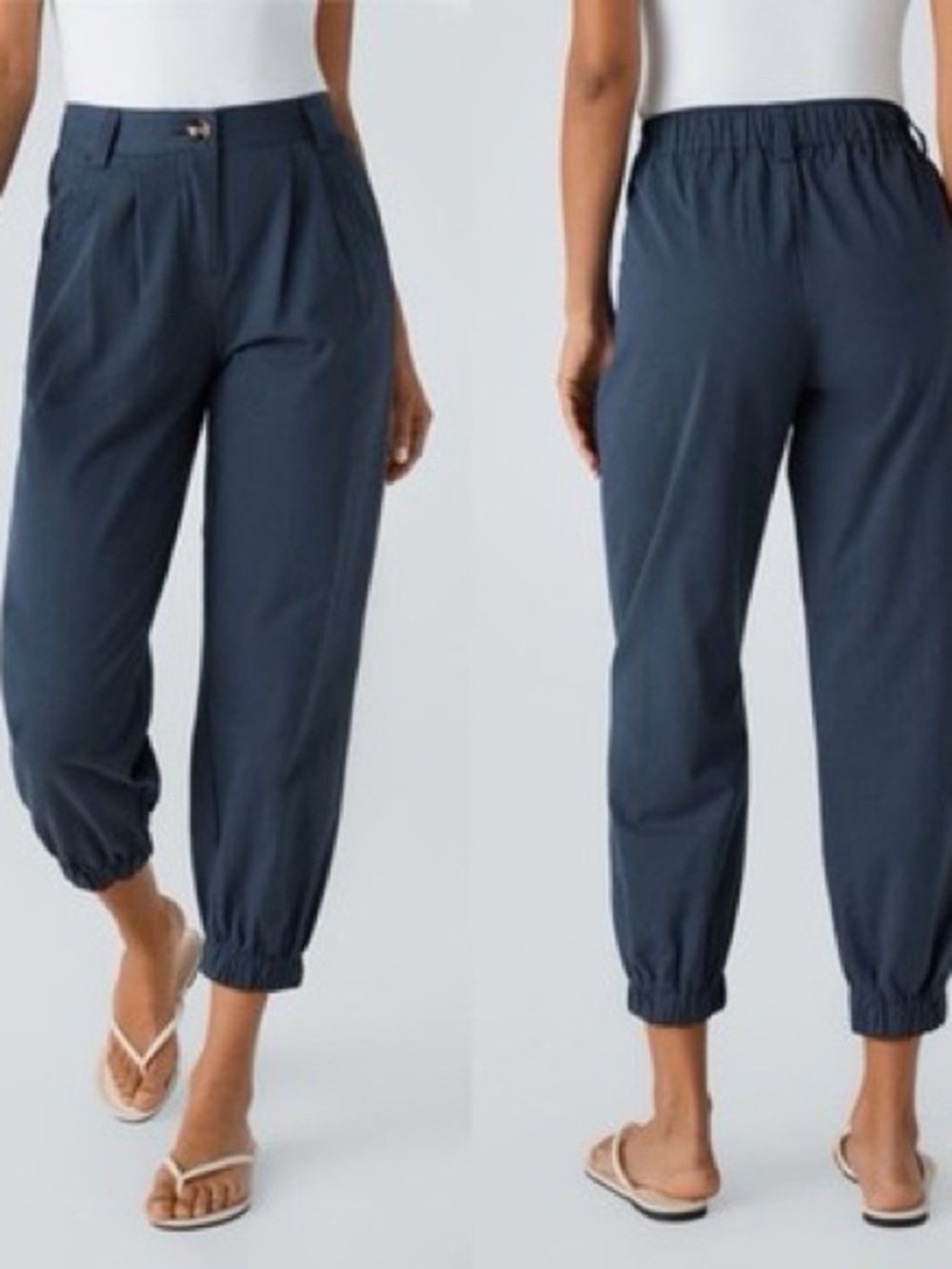 HALARA • NWT Mid Rise Casual Joggers with Pockets navy - Medium petite